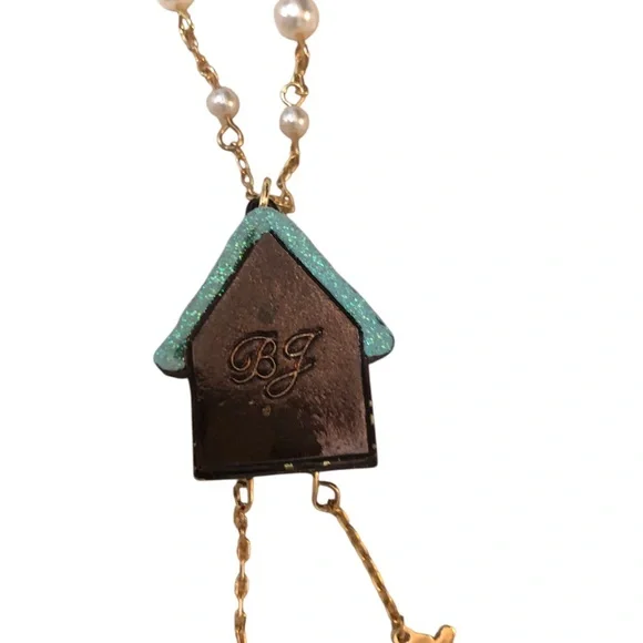 NWT Betsey Johnson Christmas Gingerbread House Long Chain Pendant Necklace - Picture 8 of 10